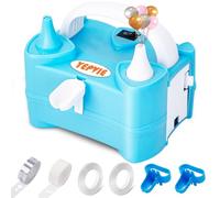 YEPVIE Electric Balloon Pump, Portable Dual Nozzle Balloon Inflator Machine with 6 Ballon Arch Kits, 2 Inflation Modes Electric Air Balloon Blower Pump for Kids Party, Wedding and Birthday Decoration