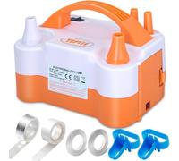 YEPVIE Electric Balloon Pump UK, Portable 2 Modes Balloon Inflator with 6 Tying Tools, Electric Air Pump for Balloons, Electric Balloon Blower Machine for Birthday and Wedding Decoration (Orange)