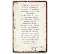 Yepyayqvk Ephesians 3:16-19 Bible Verse Wall Scripture Wall Decor I Pray That Out Of His Glorious Riches He May Strengthen You With Power Posters for Bathroom Decor 8x12 Inch