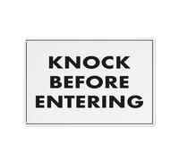 Yepyayqvk Knock Before Entering Sign Aluminum Sign Reflective - Uv Protected, Waterproof, Weatherproof And Fade Resistant - 4Pre-Drilled Holes 8x12 Inch