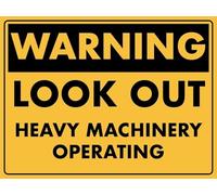 Yepyayqvk Metal Tin Sign Warning Look Out Heavy Machinery Operating Caution Danger Safety Security Warning Notice Signs Indoor Outdoor Use 8x12 Inch