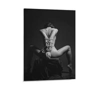 Yepyayqvk Sexy Woman Black And White Bondage Tied Poster Canvas Painting Posters Dining Room Decor, Bedroom Art, Wall Decor Living Room,Frameless 12x16 Inch