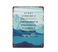 Yepyayqvk Start by Doing What is Necessary Catholic Creative Tin Sign, Funny Novelty Metal Sign, Vintage Wall Decor for Home Door Garden Bar Restaurant Cafe Office Shop Club 8"x12"