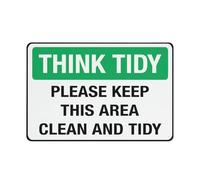 Yepyayqvk Think Tidy Please Keep This Area Sign, Grade Sheeting Rust Free Aluminum, Weather Resistant, Waterproof, Easy To Mount 8"x12"