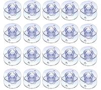 YEQIN 20Pcs Clear Plastic Sewing Machine Bobbins, Sa156 Bobbins, Bobbins Class 15, Compatible with Brother Singer Sewing and Embroidery Machine (20pcs Bobbins)