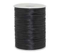 YEQIN 2mm x 100 Yards Quality Rattail Nylon Satin Cord Roll, Kumihimo Rattail, Chinese Knot (Black)