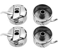 YEQIN 4PCS Stainless Steel Bobbin Case Class 15 Front Load, Compatible with Singer Brother Janome Household Sewing Machine Replacement Parts