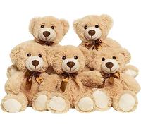 Yeqivo Teddy Bear Stuffed Animal Plush Toys Gift for Kid Girlfriend,13.5 Inches Stuffed Bears for Christmas Valentine’s Day Birthday Wedding Party(Khaki,5Pcs)
