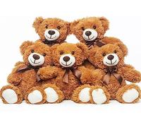 Yeqivo Teddy Bear Stuffed Animal Plush Toys Gift for Kid Girlfriend,13.5 Inches Stuffed Bears for Christmas Valentine’s Day Birthday Wedding Party(Brown,5Pcs)