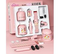YEQOO Electric Pencil Sharpener Electronic Eraser Vacuum Cleaner Set for Sketch Painting Drawing Stationery Art School Supplies (Pink, 10 Pieces)