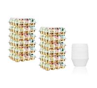Yeqqzq 12 Pack Cupcake Containers, Mini Cup cake Boxes for 12 Cup cakes, High Tall Dome Lid Cupcake Trays