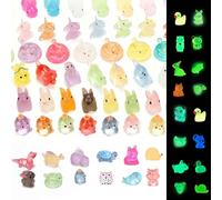 Yeqqzq 130 pcs Luminous Mini Resin Animals 30 Types to Hide Miniature Resin Animals Figures Glow in the Dark for Micro Landscape Dollhouse Aquarium Potted Fairy Garden DIY Decor