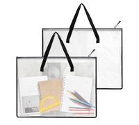 Yeqqzq 2 Pack Art Portfolio Bags, 19x25 inch Portfolios Organizer, Artist Supply Organizer with Handle, Mesh Folder Organizers for Poster, Scrapbook, Keepsake and Bulletin Board