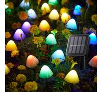 Yeqqzq 20 LED Solar Mushroom Garden Lights for Outside, 5M/16.4 Ft Solar Pathway Lights Outdoor Waterproof for Fence Outdoor Pathway Garden Lawn Party Christmas Decor
