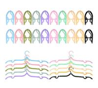 Yeqqzq 20 PCS Colorful Folding Clothes Hangers, Travel Hangers Cruise, Plastic Cruise Ship Accessories Essentials Clothes Hanging Rack Folding Hangers for Traveling Camping Flying