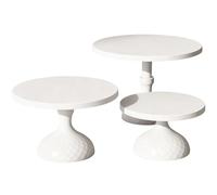 Yeqqzq 3 Pack Metal Cake Stands for 6-12 Inch Cakes, Perfect Dessert Table Display Set, Cupcake&Cake Stands for Party, Wedding, Birthday, Baby Shower, Anniversary (White)