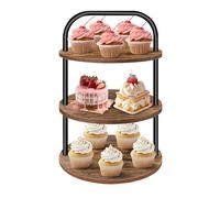 Yeqqzq 3 Tier Cupcake Stand for 50 Cupcakes, Wooden Cupcake Stand Large Cupcake Stand Dessert Table Display Set Cupcake Tower Serving Trays for Party Supplies Vendor Display Farmhouse Decor