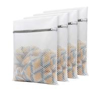Yeqqzq 4 PCS Mesh Laundry Bags with Zips, Reuse Durable Washing Bag for Clothes, Socks, Underwear, Bra, Lingerie and Baby Clothes (30cm*40cm)