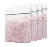 Yeqqzq 4 PCS Mesh Laundry Bags with Zips, Reuse Durable Washing Bag for Clothes, Socks, Underwear, Bra, Lingerie and Baby Clothes (40cm*50cm)