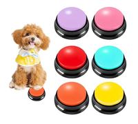 Yeqqzq 6 Pack Voice Recording Button, Dog Talking Button, Recordable Dog Buttons for Communication Pet Training Buzzer, 30 Second Record & Playback