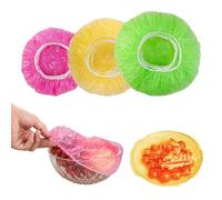 Yeqqzq 60 Pcs Colorful Food Covers, Plate Covers for Food, Elastic Food Covers Dust Proof Semi Transparent Food Cover, Suitable for Food Fruit Vegetable Meat Canned Preservation