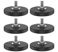 Yeqqzq 6Pcs Round Neodymium Mounting Magnet Base 4.3cm with M6 Male Thread Stud Nuts, Strong Magnets Hold for Light Bar, Mirror, Camera