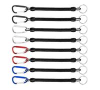 Yeqqzq 8 PCS Stretchy Spiral Keyring, Spiral Retractable Spring Coil Keychain with Metal Lobster Clasp, Safety Spring Key Holder for Keys, Wallet, Phone, Backpack
