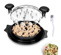 Yeqqzq Chicken Shredder Tool Twist, Large Chicken Breast Shredder with Brush, Visible Meat Shredder Machine, Anti-Slip Strip, Ergonomic Handle, BPA Free, Suitable for Pork Beef Chicken (Black)