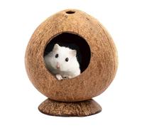 Yeqqzq Coconut Hut Hamster House Bed, Coconut Shell House for Gerbils Gecko, Snake & Ball Python Mice Guinea Pig Small Animal