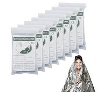 Yeqqzq Emergency Foil Blanket, Emergency Survival Kit, 8 Pack Thermal Blanket, Survival Blankets for Outdoors, Hiking, Survival, Marathons or First Aid