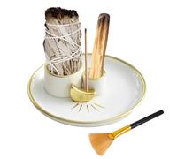 Yeqqzq Multifunction Incense and Candle Holder for Burning Sage, Palo Santo, Incense Sticks, Meditation Accessories for Meditation Yoga Room
