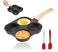 Yeqqzq Nonstick 4-Cup Egg Pan, Healthy Granite Egg Frying Pan for Eggs, Pancakes, Plett, Crepes, Compatible with Gas Stove & Induction Cookware