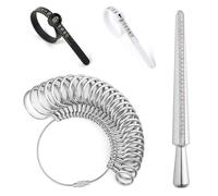 Yeqqzq Ring Sizer UK Ring Measurement Tool Kit, Aluminum UK Sizes Finger Ring Size Measure, Ring Measure Tools Set Jewelry Tool Ring Measure Rings Size A-Z Metal Steel for Men Women