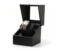 Yeqqzq Single Watch Winder for Automatic Watches, Silent Motor | Dual Power Supply, Adjustable Pillow, PU Leather Storage Display Case for Gift