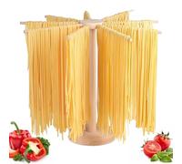 Yeqqzq Wood Pasta Drying Rack, Collapsible Fresh Pasta Drying Racks with 9 Arms, Large Dryer Stand for Homemade Noodle Spaghetti, Tagliatelle, Fettuccine Hanger