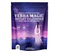 Yerba Magic Instant Tea Powder, 300g Yerba Mate Tea Peaches Mango Flavor, Natural Healthy Supplement for Men Travel Clean High Energy Home Hot Or Cold Drink Health Women