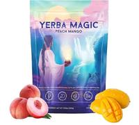 Yerba Magic Peach Mango, Yerba Mate Instant Tea Powder, Yer-b-a Magic Strawberry Matcha, Yer-Ba Mate Tea Supplements, 4-in-1 Functional Blend, Focus and Gut Health (Peach,1pc)