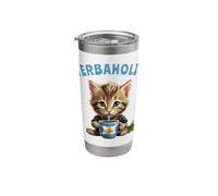 Yerba Mate Cat Yerbaholic Stainless Steel Insulated Tumbler
