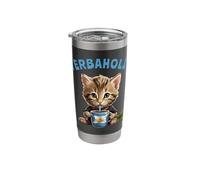 Yerba Mate Cat Yerbaholic Stainless Steel Insulated Tumbler