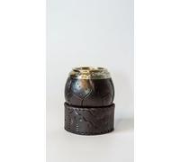 Yerba Mate Gourd with Stainless Steel Bombilla - Handmade Mate Gourd, Mate Drinking Cup, Pumpkin Mate Gourd, Yerba Mate Set, Argentina, Torpedo Leather Base