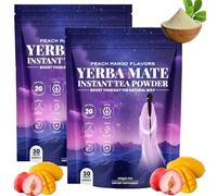 Yerba Mate Instant Tea Powder,Yerba mate Peach Mango Flavor, Mate Tea Supplements with Prebiotics and Probiotics, 4-in-1 Functional Blend, Focus and Gut Health (2)