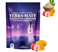 Yerba Mate Instant Tea Powder,Yerba mate Peach Mango Flavor, Mate Tea Supplements with Prebiotics and Probiotics, 4-in-1 Functional Blend, Focus and Gut Health (1)
