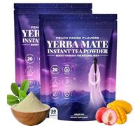 Yerba Mate Instant Tea Powder,Yerba mate Peach Mango Flavor, Yerba Mate Tea Powder, Keep Health Gut Byprebiotics&Probiotics Mix,Flush Out Impurities,Cleanse Body,Speed Up Metabolism (2)