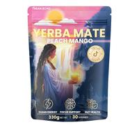 Yerba Mate Peach Mango Tea - Super Calm, Low Sugar, Clean Energy - No Crash, Stay Refreshed & Focused - Ideal for Health Enthusiasts - 30 Servings