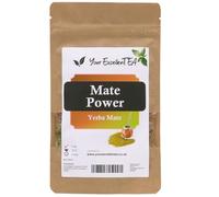Yerba Mate Power Tea Loose Leaf Tea (100g) with Guarana, Whole Strawberries and Cornflower Petals Natural Unique Flavour Fruity Smooth Revitalizing Energizing, Closed in Resealable Pouch