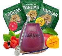 Yerba mate sample set with accessories | Yerba mate Yaguar | Calabash, yerba mate bombilla | 3x50g | Yerba mate from Brazil | Natural caffeine