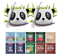 Yerba mate set for two with accessories | Yerba mate Yaguar, Verde Mate, Soul Mate, Guarani, El Fuego, Rio Parana | Calabash, bombilla and accessories | 10x50g | Natural caffeine | 500g | 0.5kg