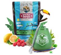Yerba mate set Rio Parana Energia with accessories | Yerba mate with guarana | Calabash, bombilla and accessories | Argentinian yerba mate | Natural caffeine | 500g | 0.5kg