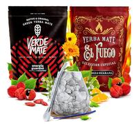Yerba mate set Verde Mate and El Fuego Energia with accessories | Energizing yerba mate with guarana | Calabash, bombilla and accessories | Original yerba mate | Natural caffeine | 2x500g | 1kg