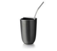 Yerba Mate Tea Cup Set, Ceramic Mate Tea Cup,9oz Ceramic Cup for Yerba Mate Tea and Mate Infused Drinks (Black)